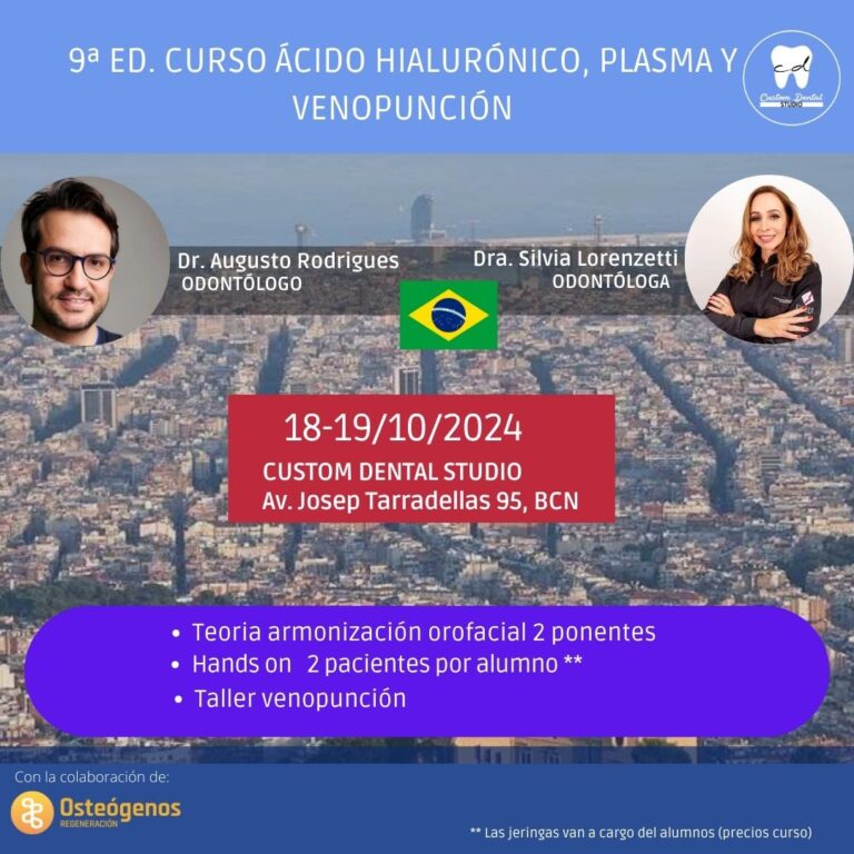 Octubre 2024 - Curso de manejo botox, ácido hialurónico, plasma y venopunción. (9ª edición).